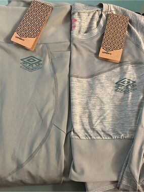 Umbro greyish green Leggings and Training Tops - Pair